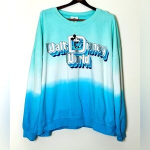 Walt Disney World Sweatshirt Women’s 2X Blue Ombré Vacation Bling Nostalgia‎